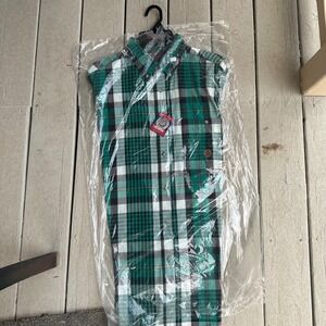 Twenty X Green Plaid Button Up Western Shirt Menswear Casual Flannel‎ L